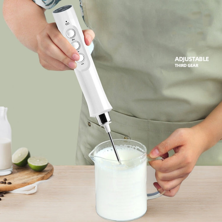 Schneebesen Haushalt Elektrisch Backen Mini Kabellos Handrührgerät Milchaufschäumer, Weiß, Schwarz