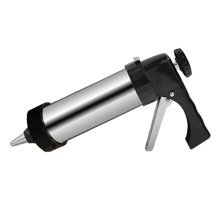 Multifunktions-Edelstahl-Spritzgebäckpresse Set, Kekse und Plätzchen, Handpressmaschine für Gebäck, Haushalts-DIY-Backwerkzeuge, 16-teilig (Silber)