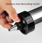 Multifunktions-Edelstahl-Spritzgebäckpresse Set, Kekse und Plätzchen, Handpressmaschine für Gebäck, Haushalts-DIY-Backwerkzeuge, 16-teilig (Silber)
