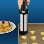 Multifunktions-Edelstahl-Spritzgebäckpresse Set, Kekse und Plätzchen, Handpressmaschine für Gebäck, Haushalts-DIY-Backwerkzeuge, 16-teilig (Silber)