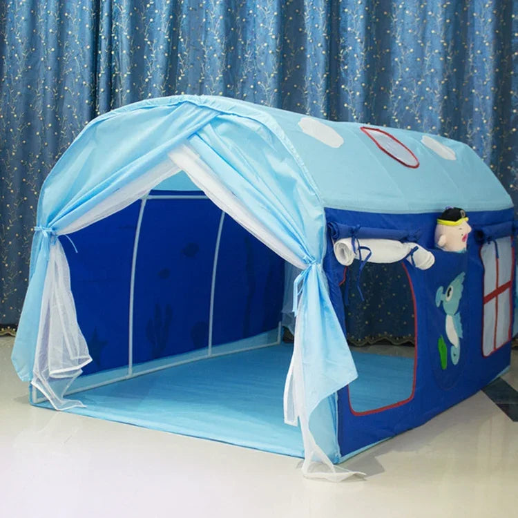 Kinder-Bettzelt Tunnel Jungen Spielhaus Prinzessinnen-Bett