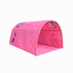 Kinder Haus Bett Krabbeltunnel Spielhaus Zelt, Rosa, Blau mit Moskitonetz, Rosa mit Moskitonetz