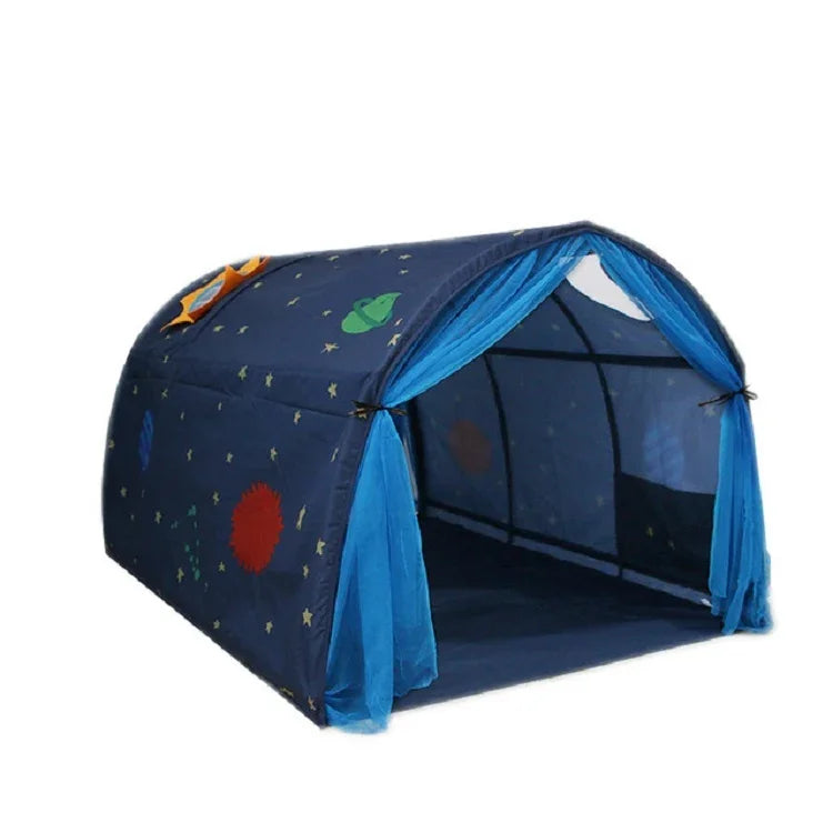 Kinder Haus Bett Krabbeltunnel Spielhaus Zelt, Rosa, Blau mit Moskitonetz, Rosa mit Moskitonetz
