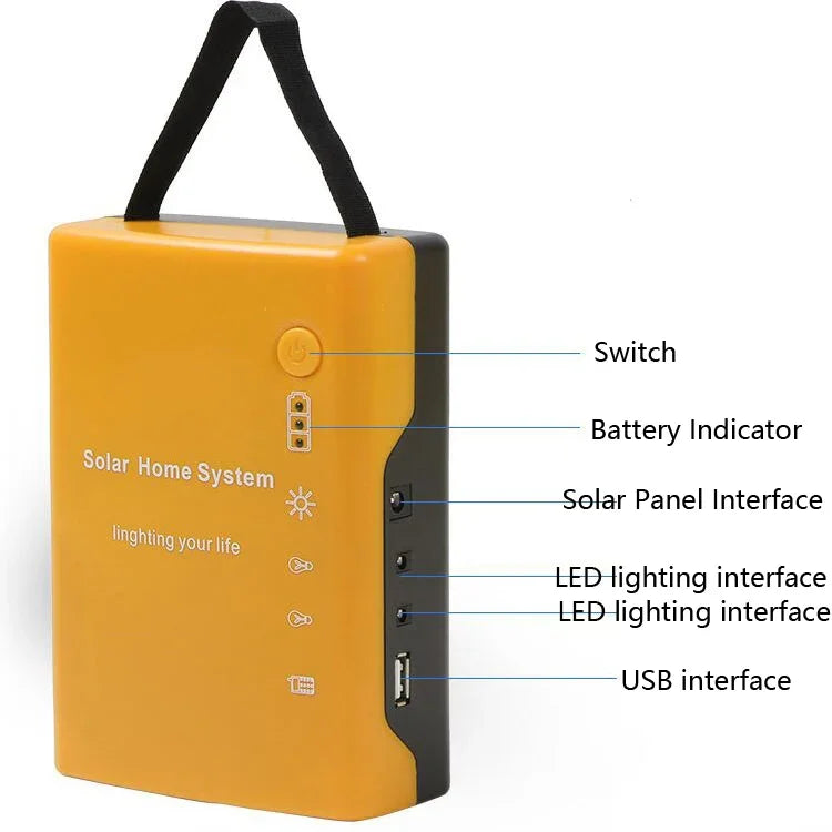 3W Solar-Kleinsystem Haushalt Multifunktionale tragbare Notleuchte, Gelb, Grün, Rot
