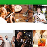 10-teiliges Edelstahl-Shaker-Bambusständer-Set Schräger Mund Bar Cocktail Barkeeper-Werkzeug, 350ml, 550ml, 750ml