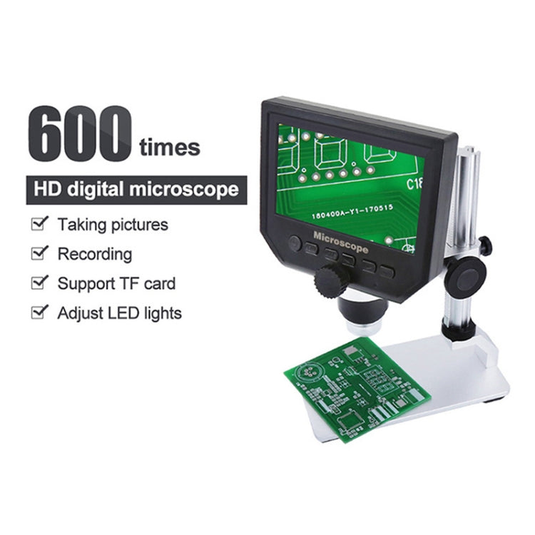 G600A HD Handy Reparaturmikroskop 4,3 Zoll Bildschirm Digitalmikroskop Elektronenmikroskop, EU Stecker, US Stecker