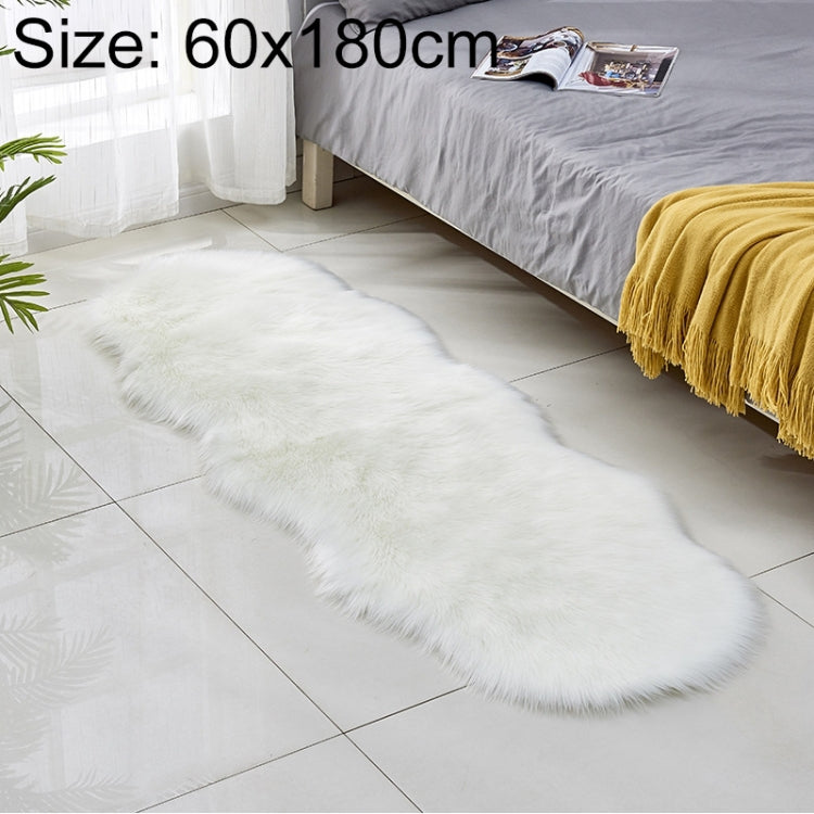 Kunstfell-Sofa-Teppich-Fußmatten aus Leder, Fleece-Kissen, Erkerfenster-Matten, 60x180cm