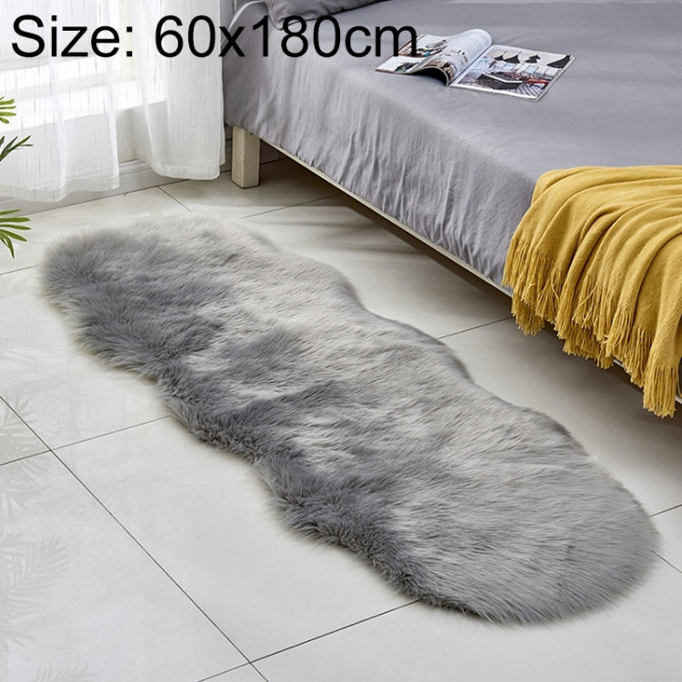 Kunstfell-Sofa-Teppich-Fußmatten aus Leder, Fleece-Kissen, Erkerfenster-Matten, 60x180cm