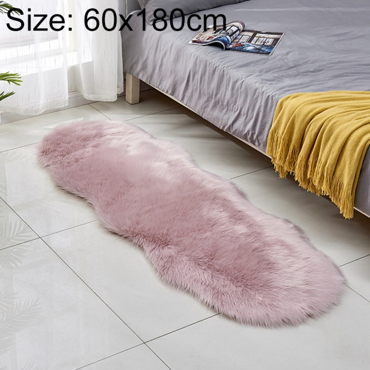 Kunstfell-Sofa-Teppich-Fußmatten aus Leder, Fleece-Kissen, Erkerfenster-Matten, 60x180cm