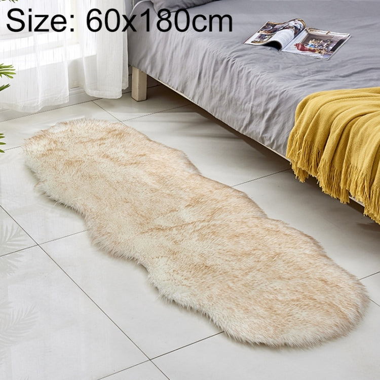 Kunstfell-Sofa-Teppich-Fußmatten aus Leder, Fleece-Kissen, Erkerfenster-Matten, 60x180cm