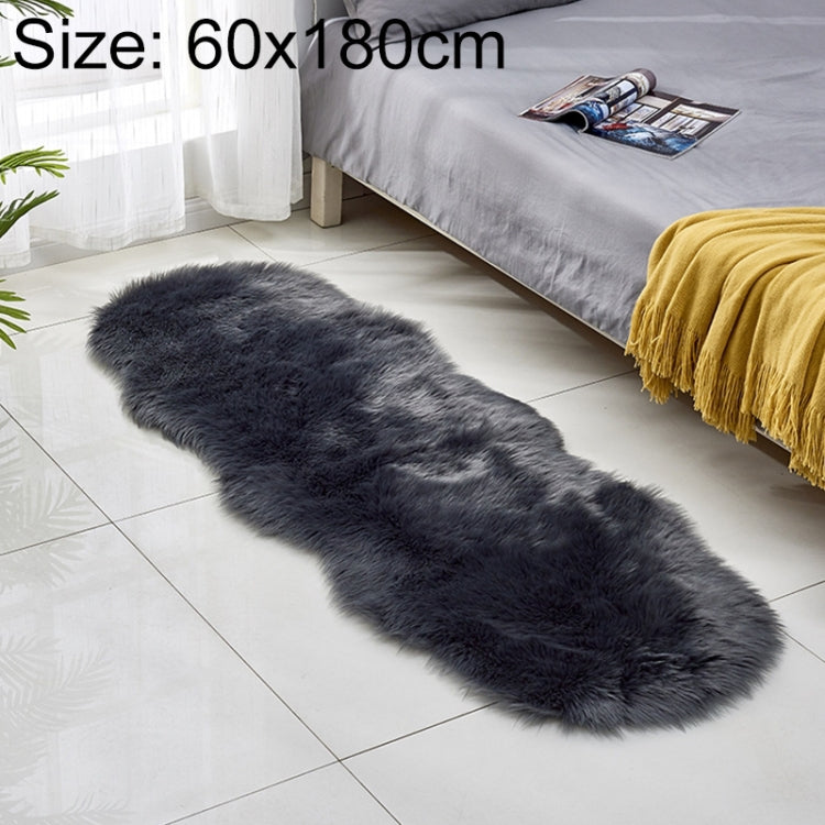Kunstfell-Sofa-Teppich-Fußmatten aus Leder, Fleece-Kissen, Erkerfenster-Matten, 60x180cm