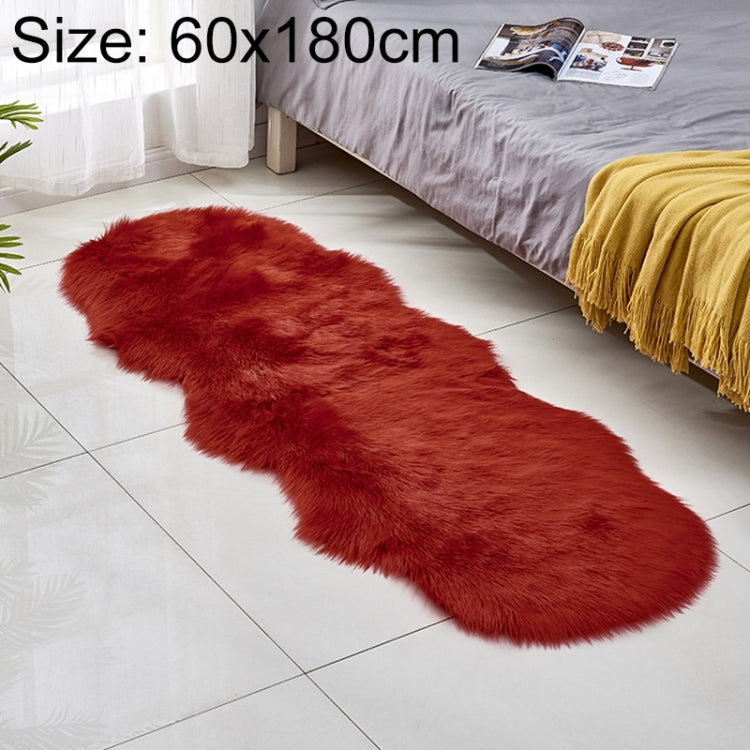 Kunstfell-Sofa-Teppich-Fußmatten aus Leder, Fleece-Kissen, Erkerfenster-Matten, 60x180cm