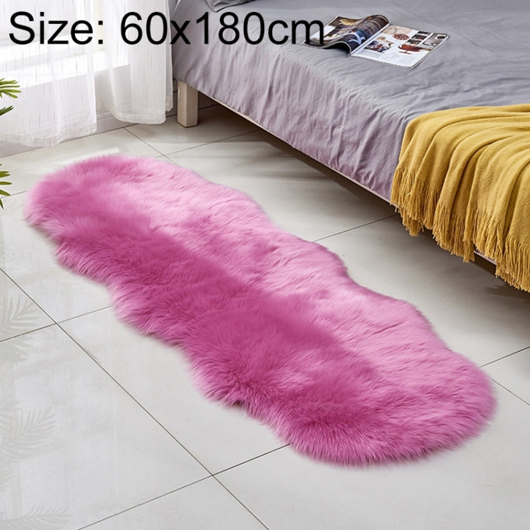Kunstfell-Sofa-Teppich-Fußmatten aus Leder, Fleece-Kissen, Erkerfenster-Matten, 60x180cm