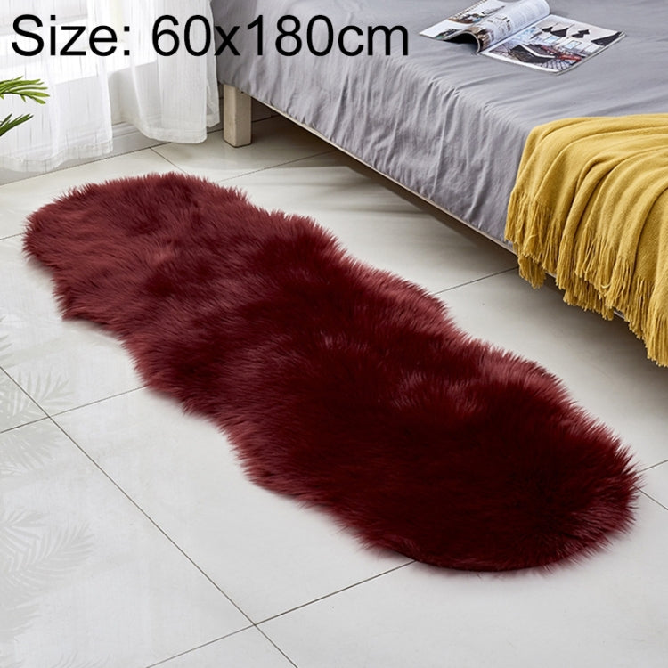Kunstfell-Sofa-Teppich-Fußmatten aus Leder, Fleece-Kissen, Erkerfenster-Matten, 60x180cm