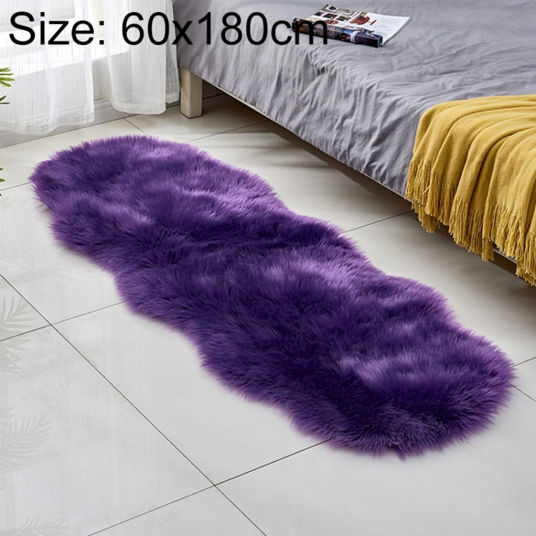 Kunstfell-Sofa-Teppich-Fußmatten aus Leder, Fleece-Kissen, Erkerfenster-Matten, 60x180cm