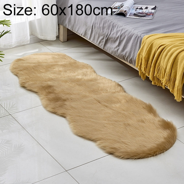 Kunstfell-Sofa-Teppich-Fußmatten aus Leder, Fleece-Kissen, Erkerfenster-Matten, 60x180cm