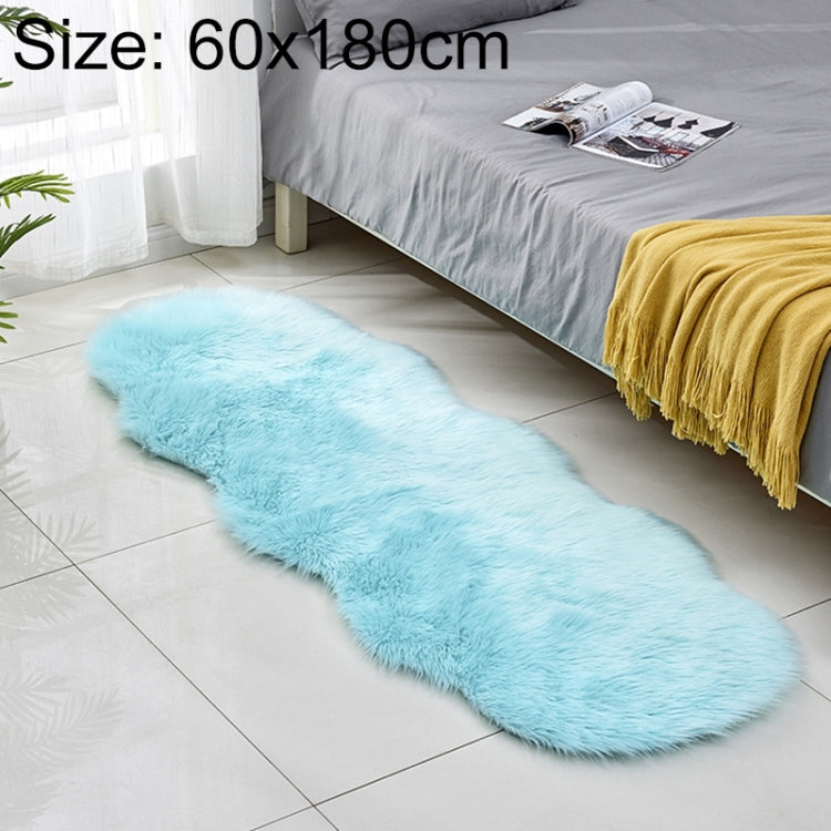 Kunstfell-Sofa-Teppich-Fußmatten aus Leder, Fleece-Kissen, Erkerfenster-Matten, 60x180cm