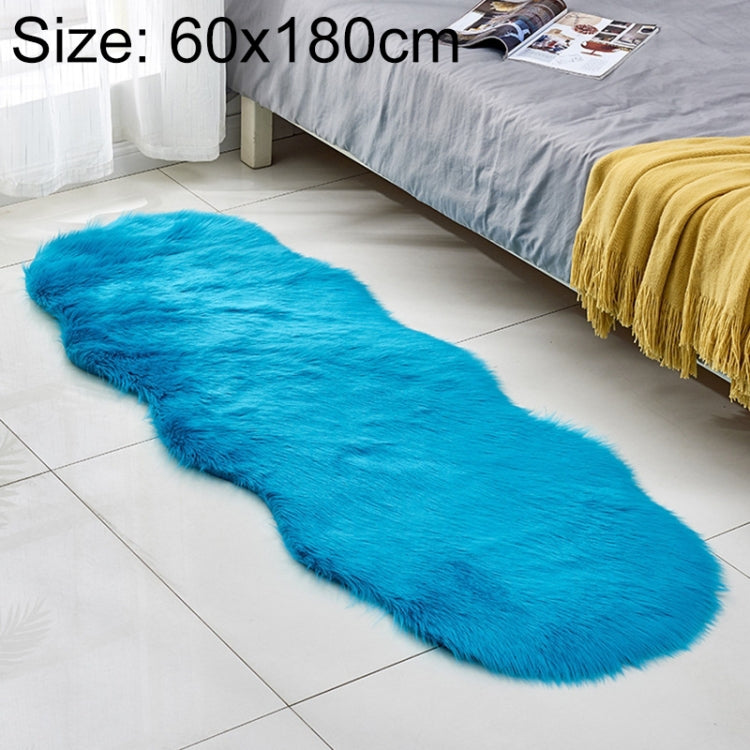 Kunstfell-Sofa-Teppich-Fußmatten aus Leder, Fleece-Kissen, Erkerfenster-Matten, 60x180cm