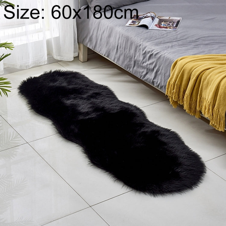 Kunstfell-Sofa-Teppich-Fußmatten aus Leder, Fleece-Kissen, Erkerfenster-Matten, 60x180cm