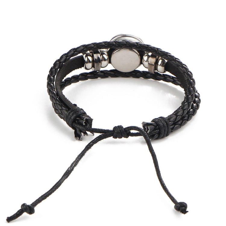 Sternzeichen Paar Retro Geflochtene Armbänder Leder Perlen Armreif, Steinbock