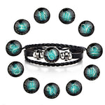 Sternzeichen Paar Retro Geflochtene Armbänder Leder Perlen Armreif, Steinbock