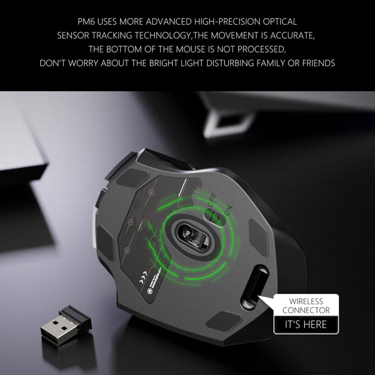 Inphic A1 6 Tasten 1000/1200/1600 DPI Heim-Gaming Kabellose Mechanische Maus, Farbe: Grau Kabellos+Bluetooth 4.0+Bluetooth 5.0, Schwarz Kabellos+Bluetooth 4.0+Bluetooth 5.0, Schwarz Kabelloses Laden Stille Version, Grau Kabelloses Laden Stille Version