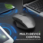 Inphic A1 6 Tasten 1000/1200/1600 DPI Heim-Gaming Kabellose Mechanische Maus, Farbe: Grau Kabellos+Bluetooth 4.0+Bluetooth 5.0, Schwarz Kabellos+Bluetooth 4.0+Bluetooth 5.0, Schwarz Kabelloses Laden Stille Version, Grau Kabelloses Laden Stille Version