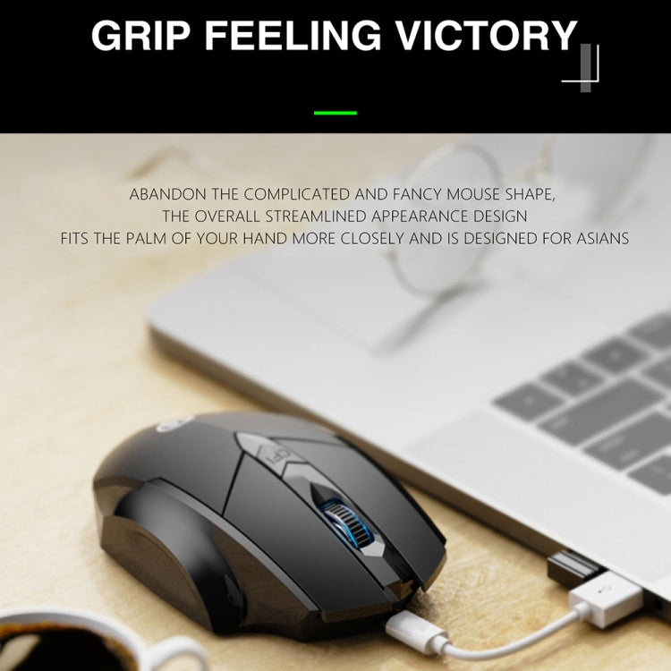 Inphic A1 6 Tasten 1000/1200/1600 DPI Heim-Gaming Kabellose Mechanische Maus, Farbe: Grau Kabellos+Bluetooth 4.0+Bluetooth 5.0, Schwarz Kabellos+Bluetooth 4.0+Bluetooth 5.0, Schwarz Kabelloses Laden Stille Version, Grau Kabelloses Laden Stille Version