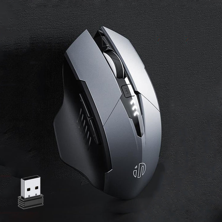 Inphic A1 6 Tasten 1000/1200/1600 DPI Heim-Gaming Kabellose Mechanische Maus, Farbe: Grau Kabellos+Bluetooth 4.0+Bluetooth 5.0, Schwarz Kabellos+Bluetooth 4.0+Bluetooth 5.0, Schwarz Kabelloses Laden Stille Version, Grau Kabelloses Laden Stille Version