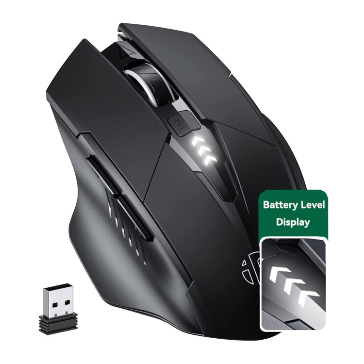 Inphic A1 6 Tasten 1000/1200/1600 DPI Heim-Gaming Kabellose Mechanische Maus, Farbe: Grau Kabellos+Bluetooth 4.0+Bluetooth 5.0, Schwarz Kabellos+Bluetooth 4.0+Bluetooth 5.0, Schwarz Kabelloses Laden Stille Version, Grau Kabelloses Laden Stille Version