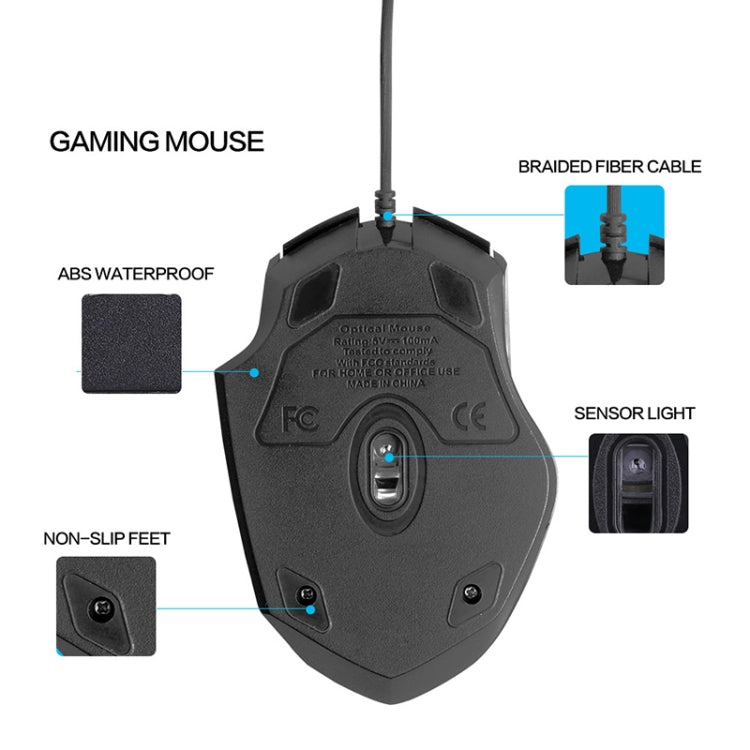 Inphic PW1 Game Mute Makrodefinition Beleuchtete Kabelmaus, Kabellänge: 1,5 m, Mute Schwarz Business Version, Mute Schwarz Game Version, Mute Titangrau Game Version
