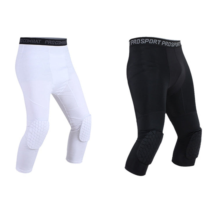 Hoch elastische Lycra Waben Crash-Hose Herren Basketball Fitness Siebenachtel Jogginghose, S, M, L, XL, XXL, XXXL
