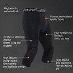 Hoch elastische Lycra Waben Crash-Hose Herren Basketball Fitness Siebenachtel Jogginghose, S, M, L, XL, XXL, XXXL