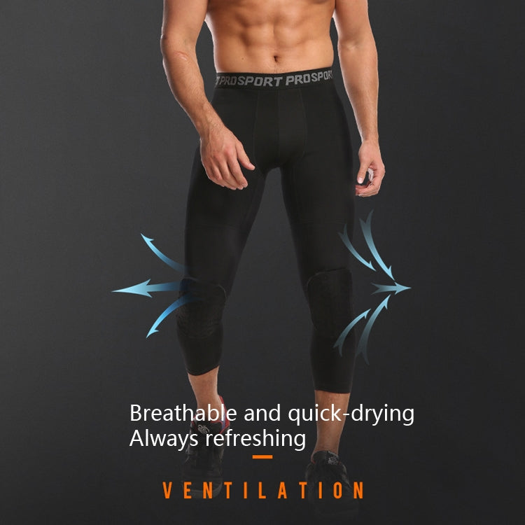 Hoch elastische Lycra Waben Crash-Hose Herren Basketball Fitness Siebenachtel Jogginghose, S, M, L, XL, XXL, XXXL
