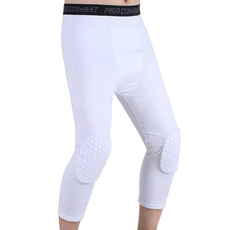 Hoch elastische Lycra Waben Crash-Hose Herren Basketball Fitness Siebenachtel Jogginghose, S, M, L, XL, XXL, XXXL