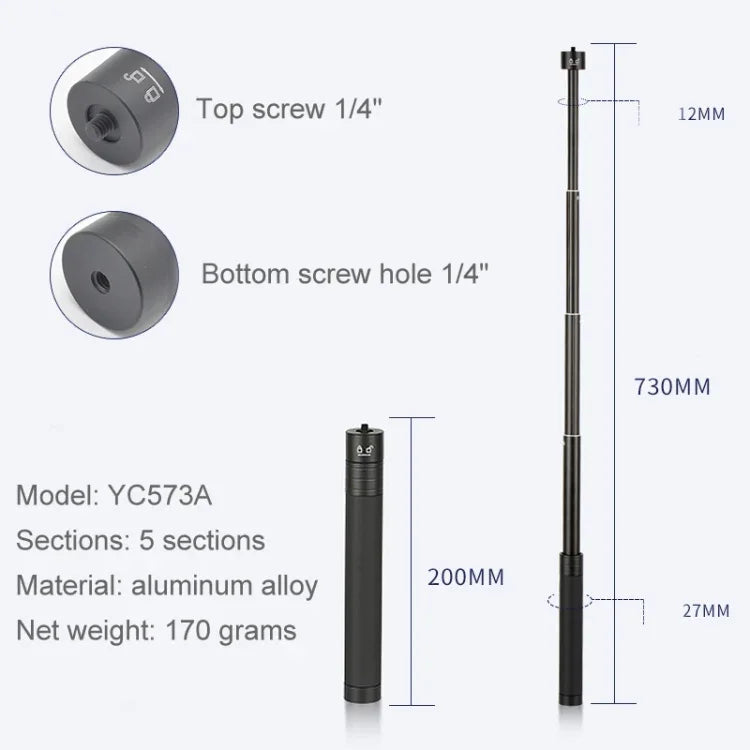 Extension Rod Stabilizer Dedicated Selfie Extension Rod for G5 / SPG / WG2 Gimbal, YC573A