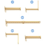 Wäscheständer klappbar, ausziehbarer Balkon-Wäscheständer, Innenbereich, Wandmontage, Kleiderstange, Gold Lang (3 Abschnitte), Silber Lang (3 Abschnitte), Schwarz Lang (3 Abschnitte)