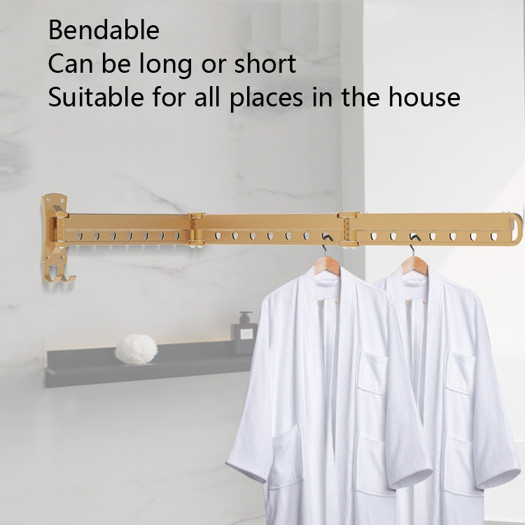 Wäscheständer klappbar, ausziehbarer Balkon-Wäscheständer, Innenbereich, Wandmontage, Kleiderstange, Gold Lang (3 Abschnitte), Silber Lang (3 Abschnitte), Schwarz Lang (3 Abschnitte)
