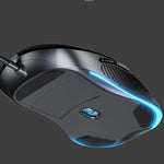 Inphic PB1 Business Office Stumme Makro-Definition Kabelgebundene Gaming-Maus, Kabellänge: 1,5 m, Klassische Hintergrundbeleuchtung, Mattweiße Beleuchtung