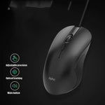 Inphic PB1 Business Office Stumme Makro-Definition Kabelgebundene Gaming-Maus, Kabellänge: 1,5 m, Klassische Hintergrundbeleuchtung, Mattweiße Beleuchtung