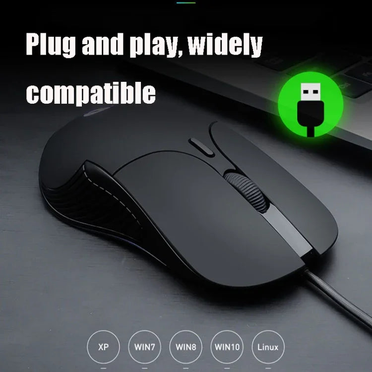 Inphic PB1 Business Office Stumme Makro-Definition Kabelgebundene Gaming-Maus, Kabellänge: 1,5 m, Klassische Hintergrundbeleuchtung, Mattweiße Beleuchtung