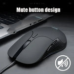 Inphic PB1 Business Office Stumme Makro-Definition Kabelgebundene Gaming-Maus, Kabellänge: 1,5 m, Klassische Hintergrundbeleuchtung, Mattweiße Beleuchtung