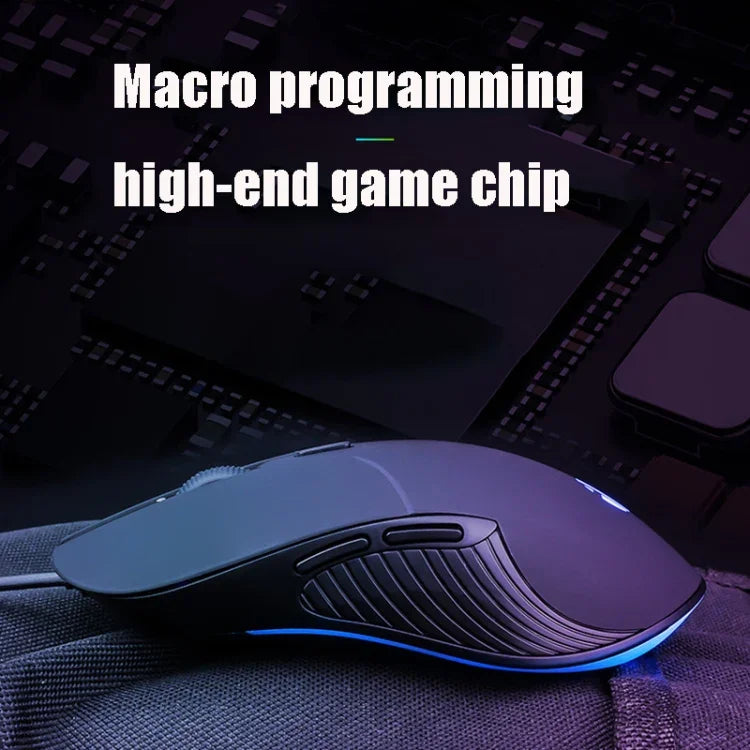 Inphic PB1 Business Office Stumme Makro-Definition Kabelgebundene Gaming-Maus, Kabellänge: 1,5 m, Klassische Hintergrundbeleuchtung, Mattweiße Beleuchtung