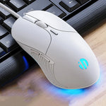 Inphic PB1 Business Office Stumme Makro-Definition Kabelgebundene Gaming-Maus, Kabellänge: 1,5 m, Klassische Hintergrundbeleuchtung, Mattweiße Beleuchtung