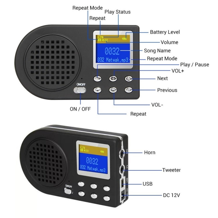 Outdoor Elektronischer Vogelrufspieler MP3 mit kabelloser Fernbedienung, US-Stecker, EU-Stecker