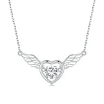 Sterlingsilber S925 Lebendige Flügel Weißgold Beschichtete Zirkon Halskette, BSN287