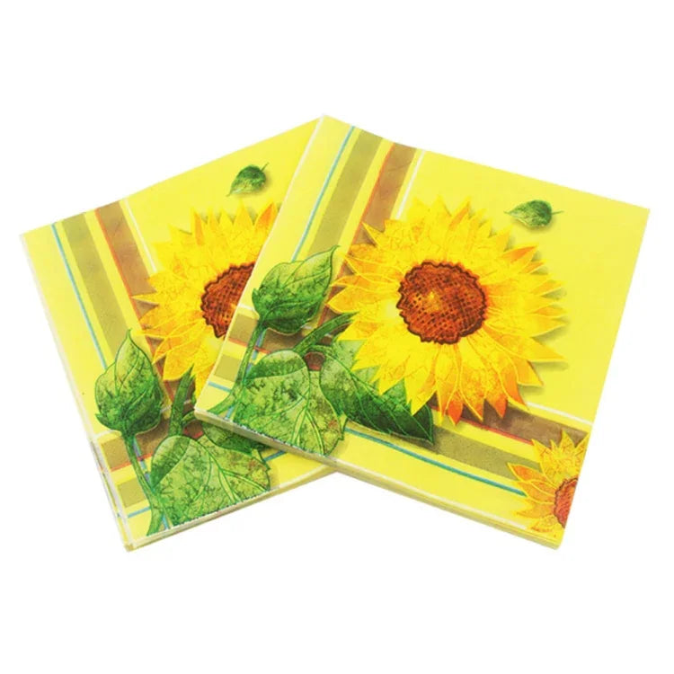 Bunte Druck Party Dekoration Serviette Kosmetiktuch, Gelbe Sonnenblume