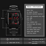 SKMEI 1274 Herren modische elektronische Multifunktions-Outdoor-Sportuhr, Rot, Blau, Schwarz, Golden