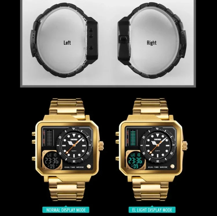 SKMEI 1392 Multifunktions-Outdoor-Sportuhr Business-Doppelanzeige Wasserdichte elektronische Uhr