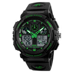 SKMEI 1270 Herren Wasserdichte Digitaluhr mit Doppelanzeige Outdoor Sportuhr, Rot, Grün, Blau, Grau, Golden